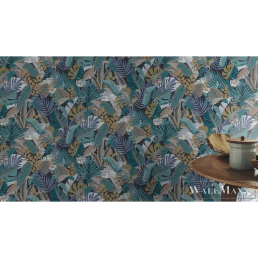 Rasch Tropical House 687828 lila Grafikai levél mintás tapéta