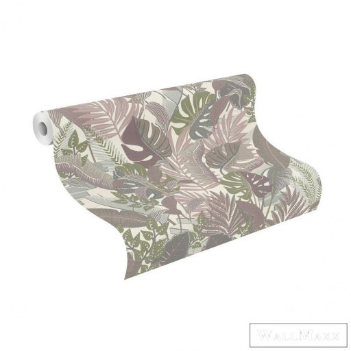 Rasch Tropical House 687859 törtfehér Grafikai levél mintás tapéta