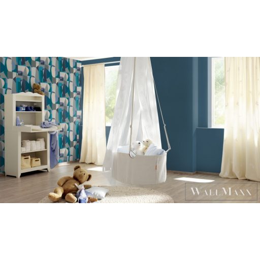 RASCH Rhapsody 688016 aquakék Egyszínű Elegáns vlies tapéta