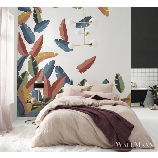 Rasch Tropical House 688108 kék Natúra levél mintás digitális panel