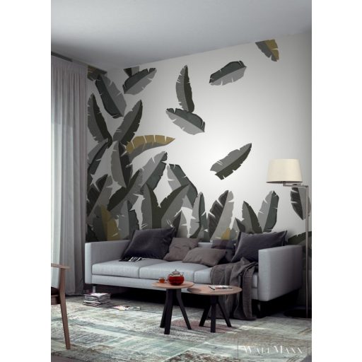 Rasch Tropical House 688122 törtfehér Natúra levél mintás digitális panel