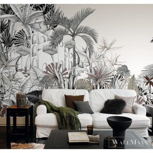 Rasch Tropical House 688139 zöld Grafikai trópusi mintás digitális panel