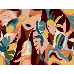   Rasch Tropical House 688160 rózsaszín Natúra levél mintás digitális panel