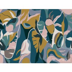   Rasch Tropical House 688177 kék Natúra levél mintás digitális panel