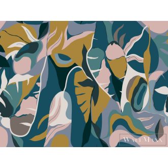   Rasch Tropical House 688177 kék Natúra levél mintás digitális panel