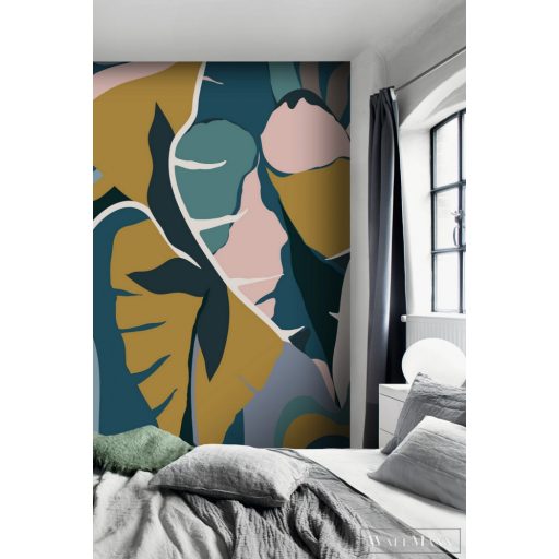 Rasch Tropical House 688177 kék Natúra levél mintás digitális panel