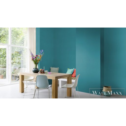 RASCH Rhapsody 690729 türkiz Egyszínű Elegáns vlies tapéta