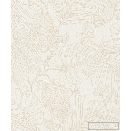RASCH Colour your Life 690804 bézs levél mintás Modern tapéta