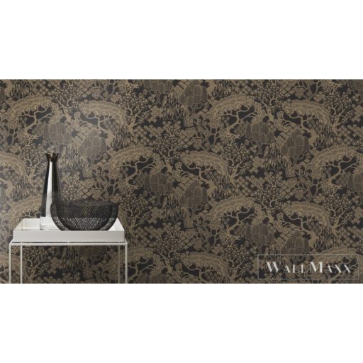 RASCH Rhapsody 691115 grafit álomkert mintás Egzotikus tapéta