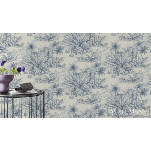 RASCH Rhapsody 691207 kék trópusi mintás Egzotikus tapéta