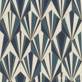   RASCH Rhapsody 691405 kék art deco mintás Egzotikus tapéta