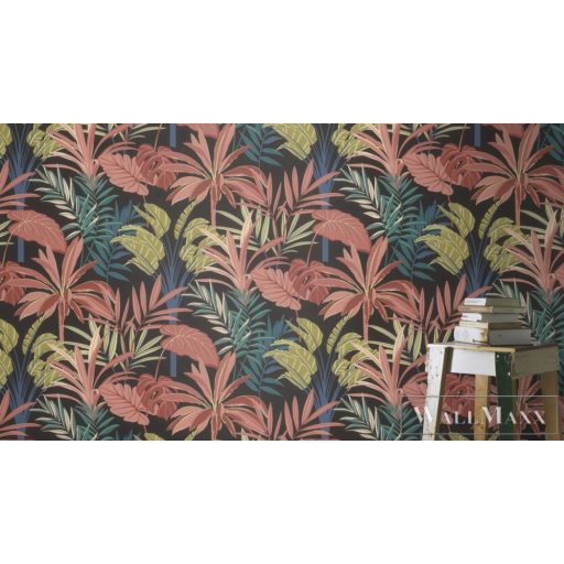 RASCH Rhapsody 691603 kék dzsungel mintás Egzotikus tapéta
