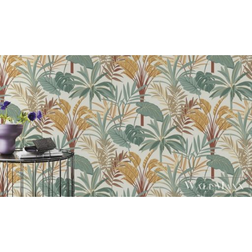 RASCH Rhapsody 691610 krémfehér dzsungel mintás Egzotikus tapéta