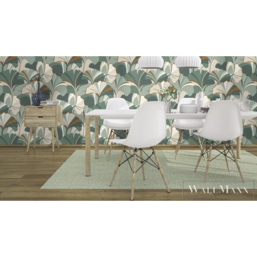 RASCH Rhapsody 692006 zöld levél mintás Egzotikus tapéta