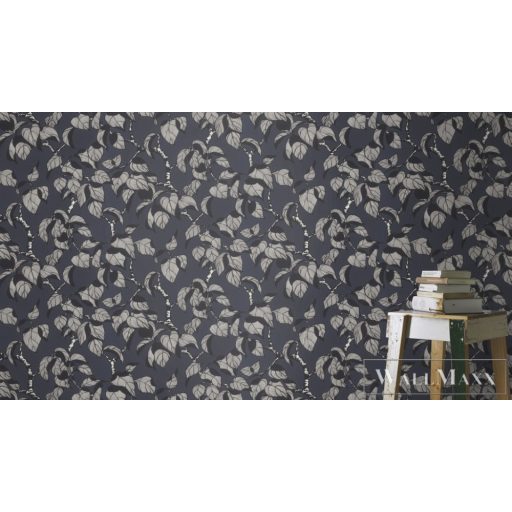 RASCH Rhapsody 692204 grafit levél mintás Egzotikus tapéta