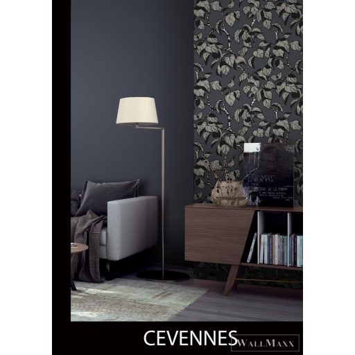 RASCH Rhapsody 692204 grafit levél mintás Egzotikus tapéta