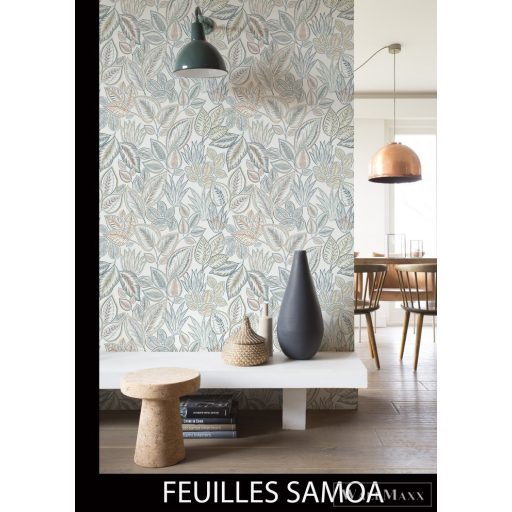 RASCH Rhapsody 692402 krémfehér levél mintás Egzotikus tapéta