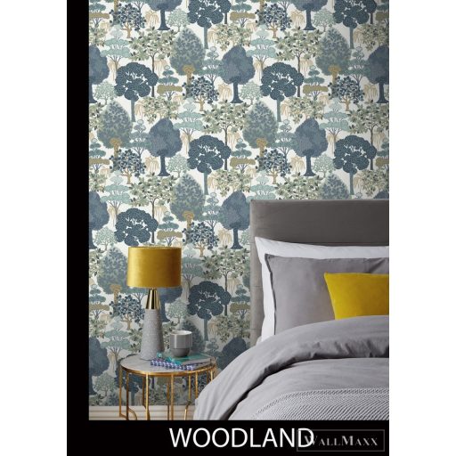 RASCH Rhapsody 692501 kék levél mintás Egzotikus tapéta