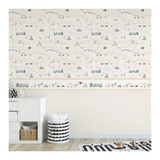 ICH Noa 7002-2 bézs Autó mintás Gyerek vlies tapéta