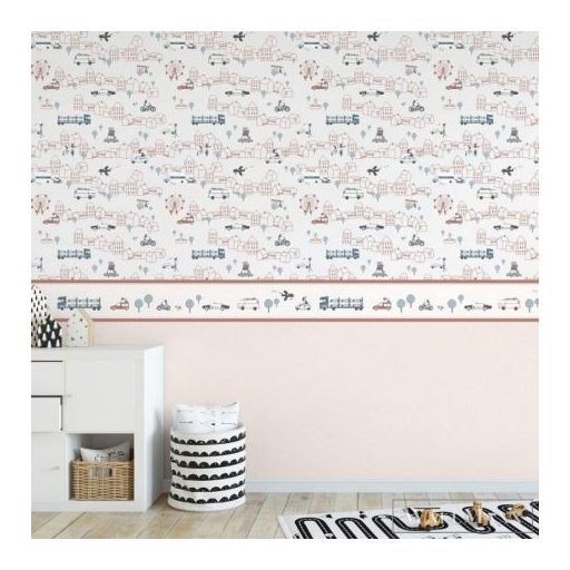 ICH Noa 7002-3 piros Autó mintás Gyerek vlies tapéta