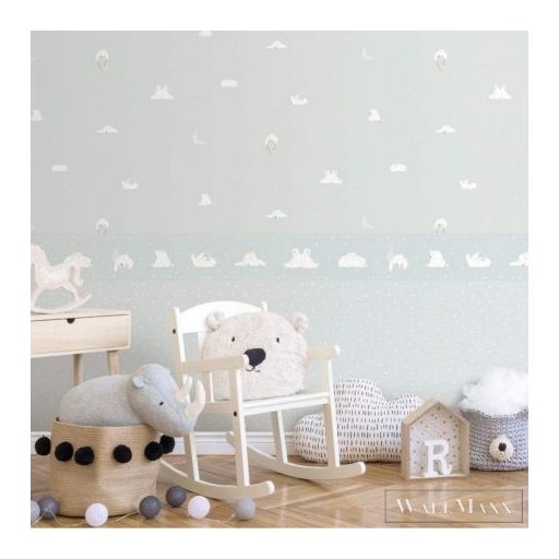 ICH Noa 7003-1 mentazöld Jegesmedve mintás Gyerek vlies tapéta