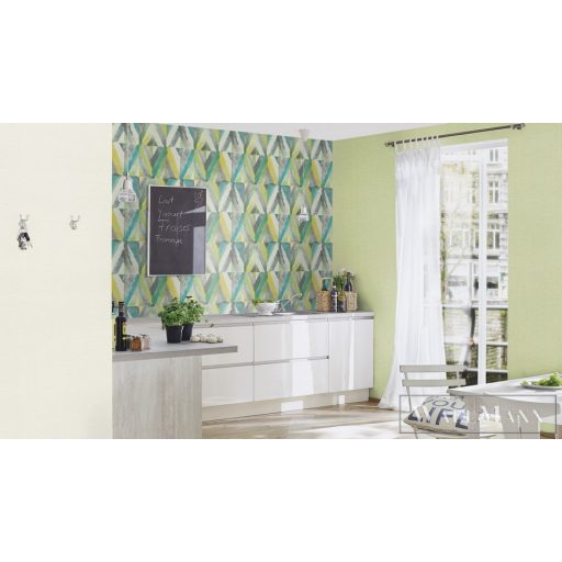 Rasch Kalahari 2023 700466 zöld Textil mintás Design vlies tapéta