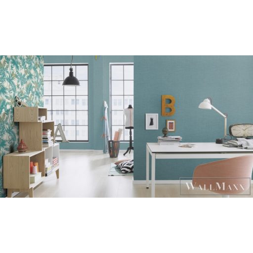 Rasch Kalahari 2023 700473 türkiz Textil mintás Design vlies tapéta