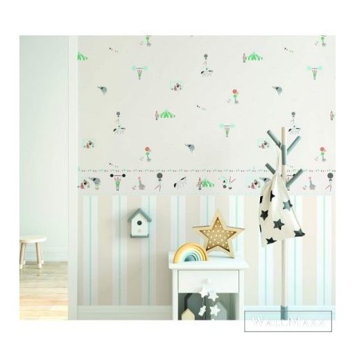 ICH Noa 7008-2 bézs Csíkos Gyerek vlies tapéta