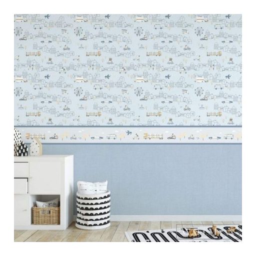 ICH Noa 7010-4 kék Egyszínű Gyerek vlies tapéta