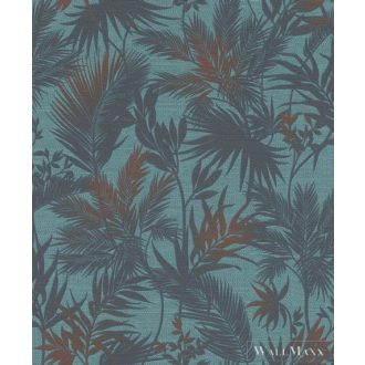   Rasch Kalahari 2023 704143 türkiz Grafikus levél mintás tapéta