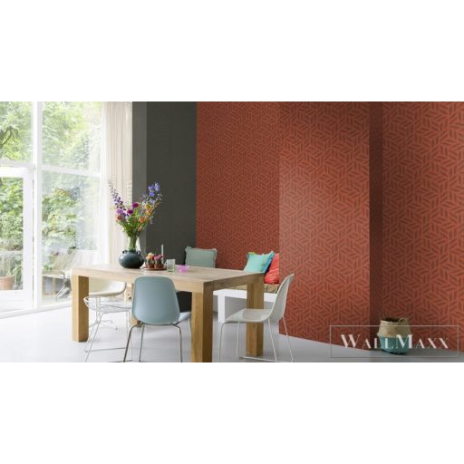 Rasch Kalahari 2023 704655 piros, fekete Tér-hatású 3D-mintás Design vlies tapéta