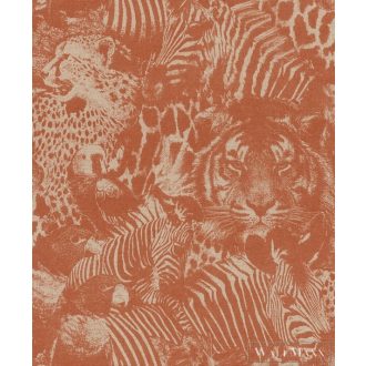   Rasch Kalahari 2023 704723 piros Design tigris,gepárd,zebra,koala mintás tapéta