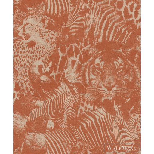Rasch Kalahari 2023 704723 piros Design tigris,gepárd,zebra,koala mintás tapéta