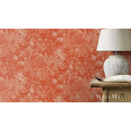 Rasch Kalahari 2023 704723 piros Design tigris,gepárd,zebra,koala mintás tapéta