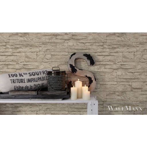 AS CREATION Elements 70713-0 bézs tégla térhatású tapéta