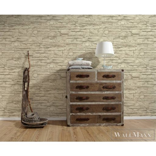 AS CREATION Elements 70713-0 bézs tégla térhatású tapéta