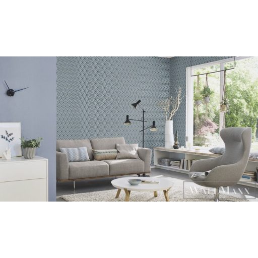 Rasch Sofia 710441 kék Textil mintás Uni vlies tapéta