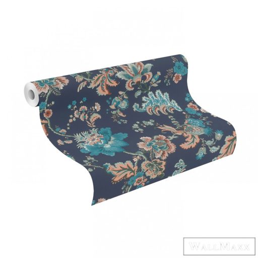 Rasch Sofia 710533 Grafikus kék virág mintás tapéta