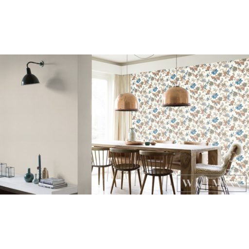 Rasch Sofia 710540 Grafikus krémfehér,barna virág mintás tapéta