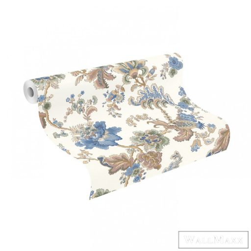 Rasch Sofia 710540 Grafikus krémfehér,barna virág mintás tapéta