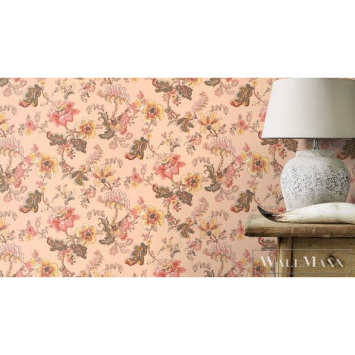 Rasch Sofia 710564 Grafikus krémfehér,barna virág mintás tapéta