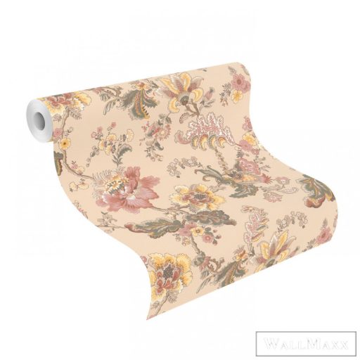 Rasch Sofia 710564 Grafikus krémfehér,barna virág mintás tapéta