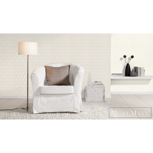 Rasch Sofia 710779 Grafikus krémfehér levél mintás tapéta