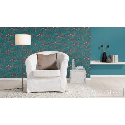 Rasch Sofia 711301 Grafikus barna,kék pálma mintás tapéta