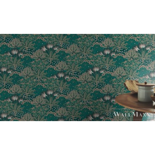 Rasch Sofia 711325 Grafikus rózsaszín,zöld pálma mintás tapéta