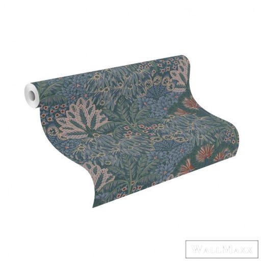 Rasch Sofia 711332 Grafikus kék,zöld pálma mintás tapéta