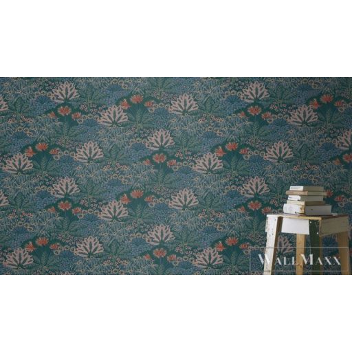 Rasch Sofia 711332 Grafikus kék,zöld pálma mintás tapéta