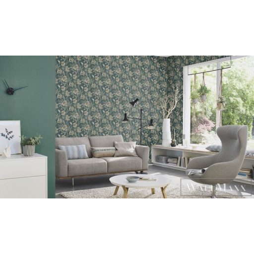 Rasch Sofia 711424 Grafikus rózsaszín,zöld virág mintás tapéta