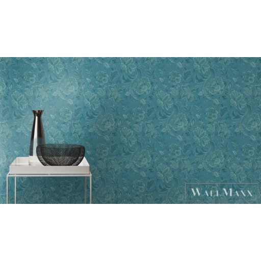 Rasch Sofia 711431 Grafikus kék virág mintás tapéta