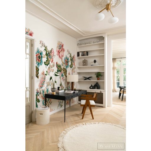 Rasch Sofia 711837 Grafikus piros,krémfehér virág mintás digitális panel